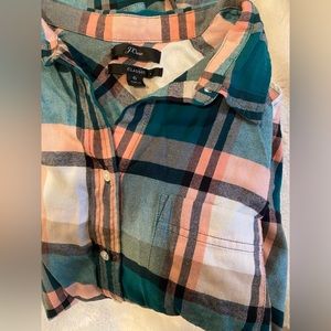 JCrew flowy plaid long sleeve top